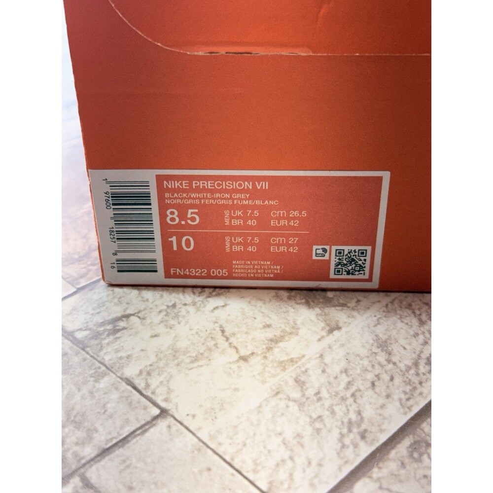 Nike Precision 7 Basketball Shoes Men's 8.5/ Women's 10 Black White Grey - Picture 15 of 16